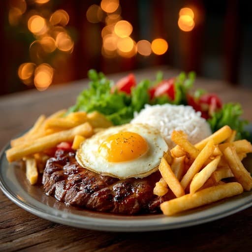 STEAK WITH EGG ON TOP