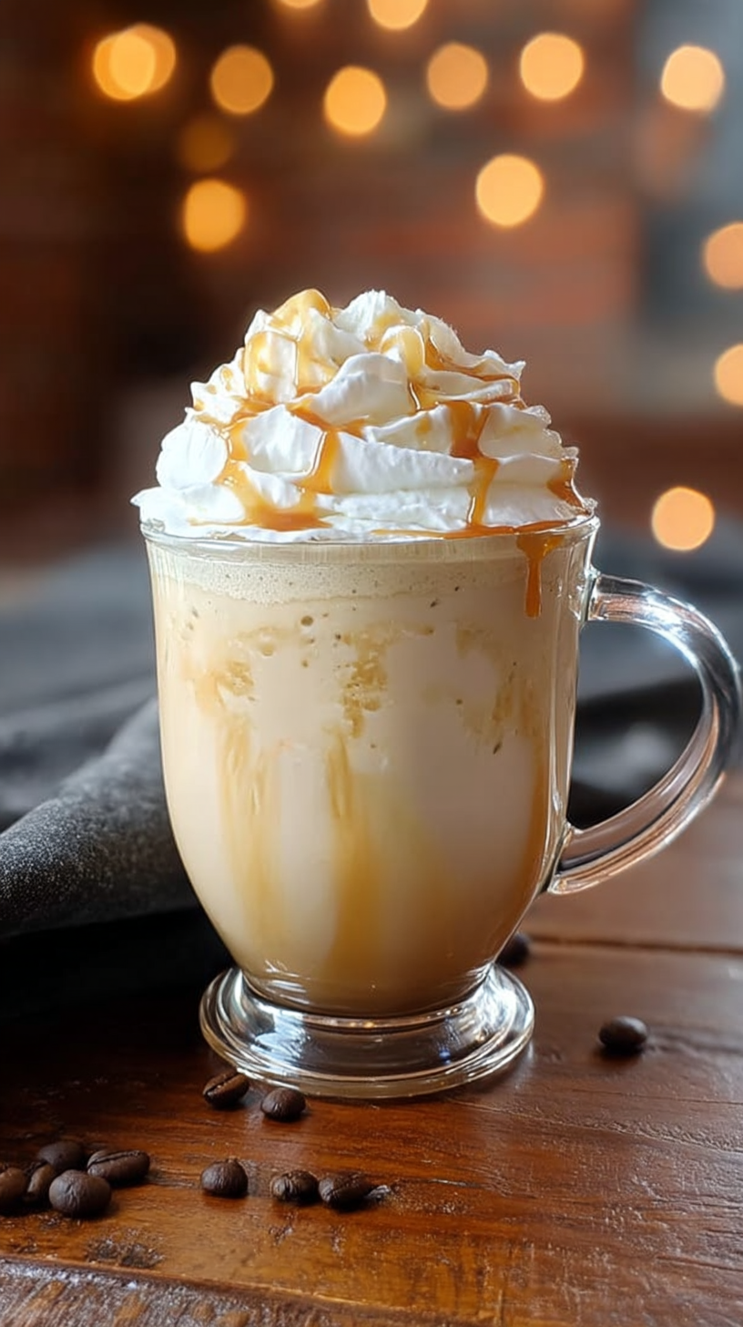 Creamy Brazilian coffee drink with whipped cream